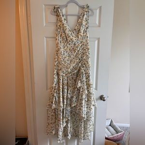 Fanco yellow and blue floral maxi dress